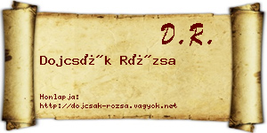 Dojcsák Rózsa névjegykártya