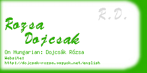 rozsa dojcsak business card